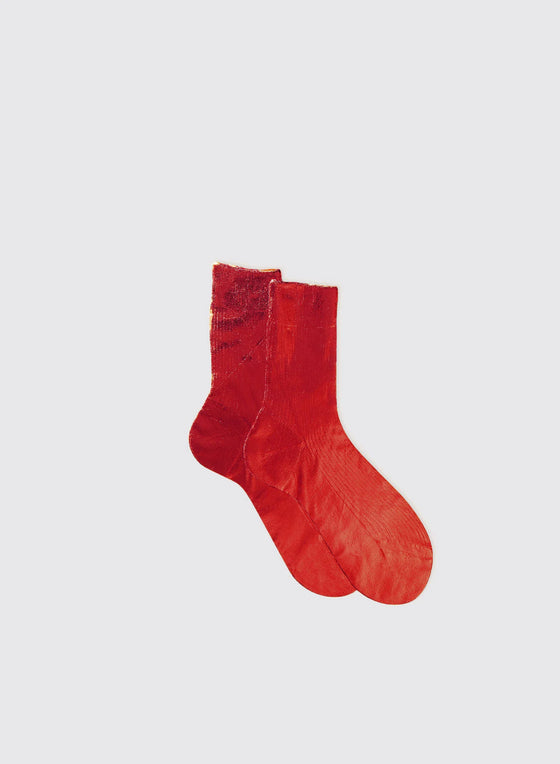 One Ribbed Laminated Socks