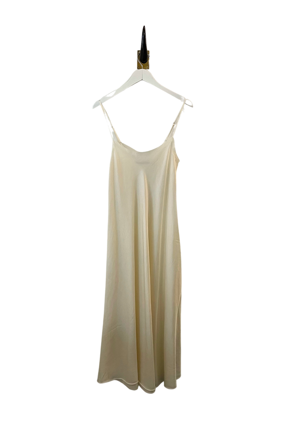 Brazeau Tricot Silk Paperbag Dress in Creme