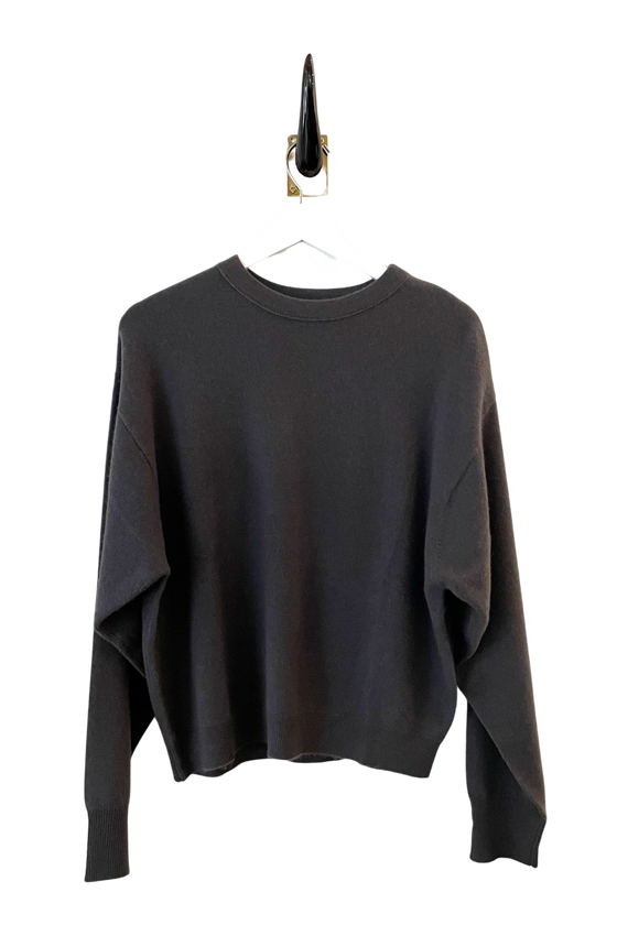 Slouchy Iron Cashmere Crew Sweater