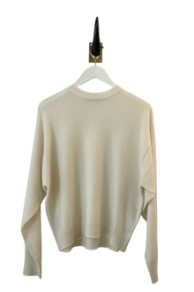  Slouchy Creme Cashmere Crew Sweater