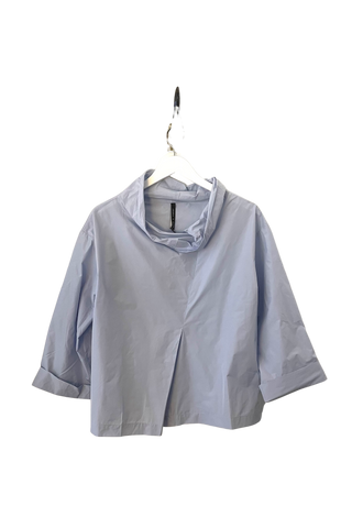 Peter O. Mahler Sky Blue Short Papercrash Popover Top
