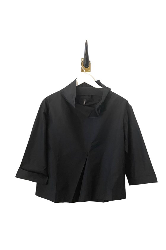 Peter O. Mahler Black Short Papercrash Popover Top