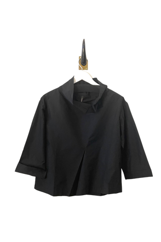 Peter O. Mahler Black Short Papercrash Popover Top