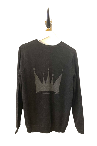 Brazeau Tricot Cashmere Crown Sweater Coal