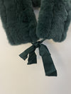 Emerald Fur Collar with Silk Tie