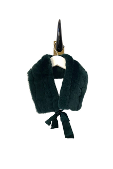  Emerald Fur Collar with Silk Tie