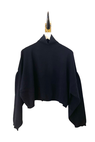 Brazeau Tricot Blue on Blue Cashmere Swing Mock Sweater