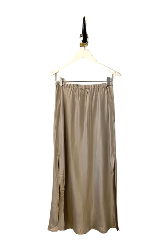 Bias Slip Skirt in Silver