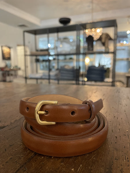W. Kleinberg Double-Wrap Calf Belt w/ Silver Buckle 5/8\