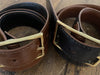 W. Kleinberg Reversible Belt with Gold Buckle Oil and Black