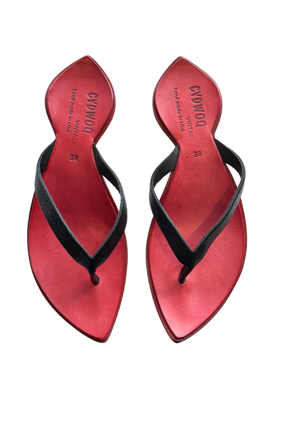 Tent Sandal in Atbk (Black with Red Sole)