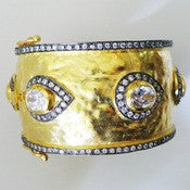 Bold Gold Bracelet with Crystals