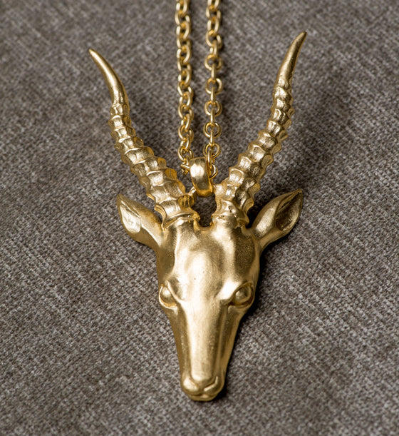 Heather Benjamin | Handmade Necklace with Carved Gazelle Pendant