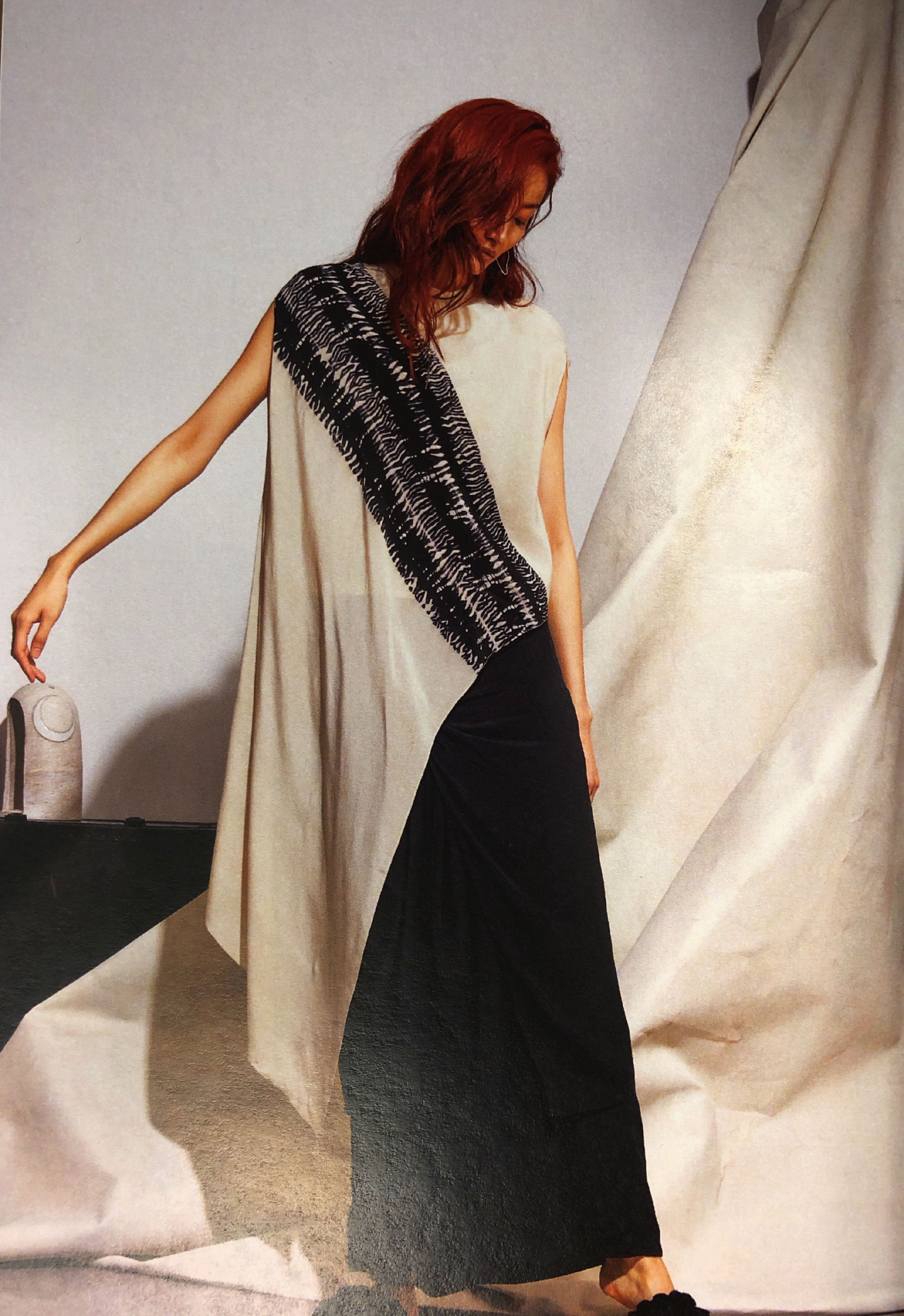 Laura Siegel Asymmetrical Stripe Silk Top