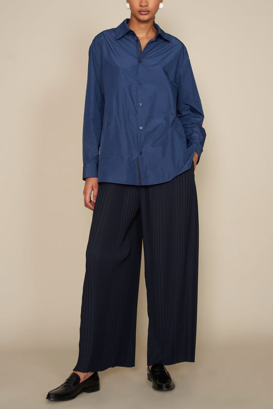 Kallmeyer Navy Taffeta Signature Button Down Long Sleeve Blouse found at Patricia in southern pines, NC