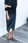 Emerson Fry | Midi Wrap Skirt - Washed slate