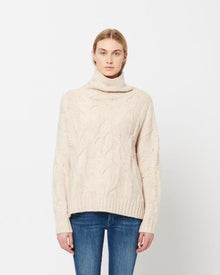  LINE Nissa Ecru Cabled Turtleneck