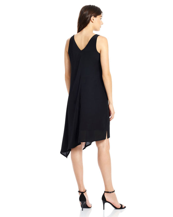 Classic Black Tank Dress with Asymmetrical Hem