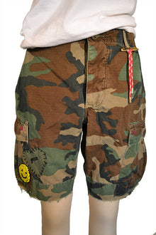  Rank & Sugar Vintage Army Camo Utility Shorts