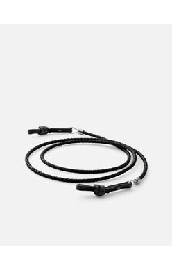 Miansai Braided Leather Sunglass Cord Black