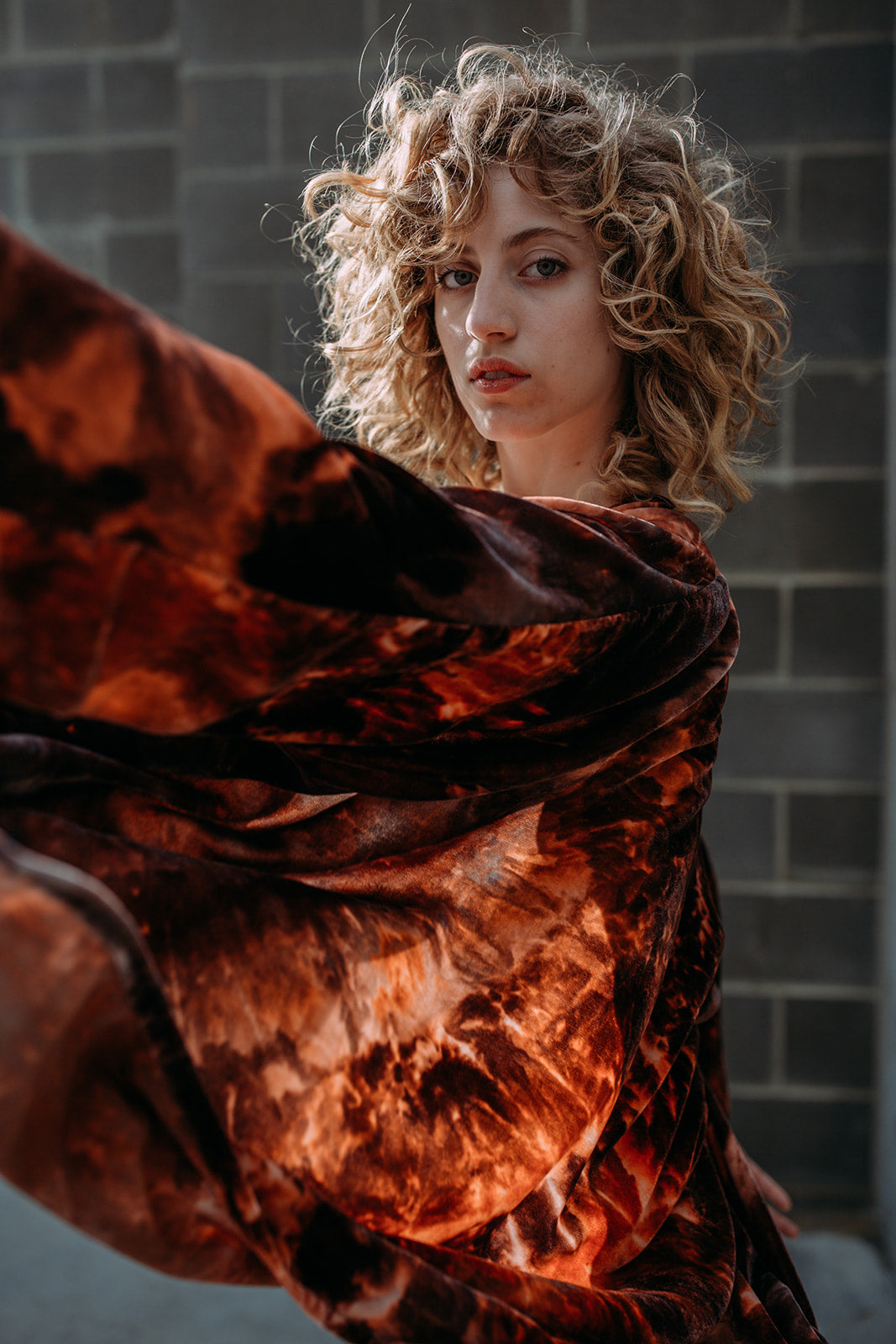 Rise & Ramble Silk Velvet Kimono in Ember