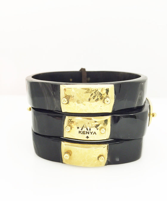 Ashley Pittman Habari Bangle Set Dark Horn