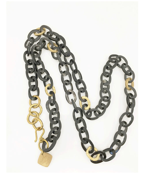 Ashley Pittman Mini Mara Link Necklace Dark Horn