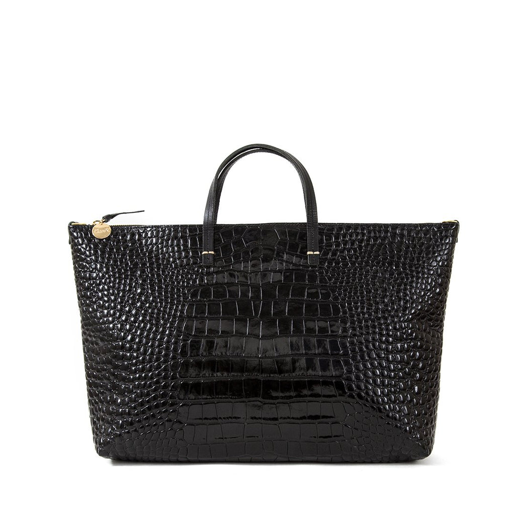 Black Croco Attaché by Clare V.