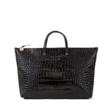Clare V. Black Croco Attaché