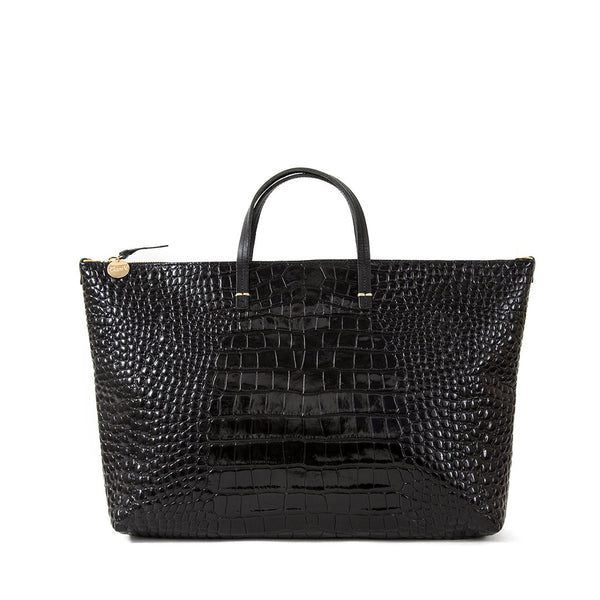 Clare V. Black Croco Attaché