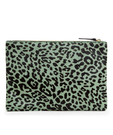  Clare V. Agave Leopard Flat Clutch