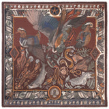 Sabina Savage  "Neptune's Riches" Silk Twill Rosso/Mahogany 42cm Square Scarf
