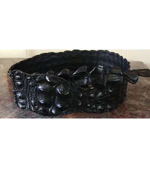 MOOMOO | Black Croc Wrap Belt