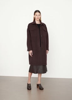 Vince Double Wool Shirt Coat Hickory