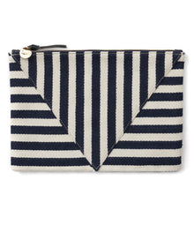 Clare V. Flat Clutch Mariner Stripe