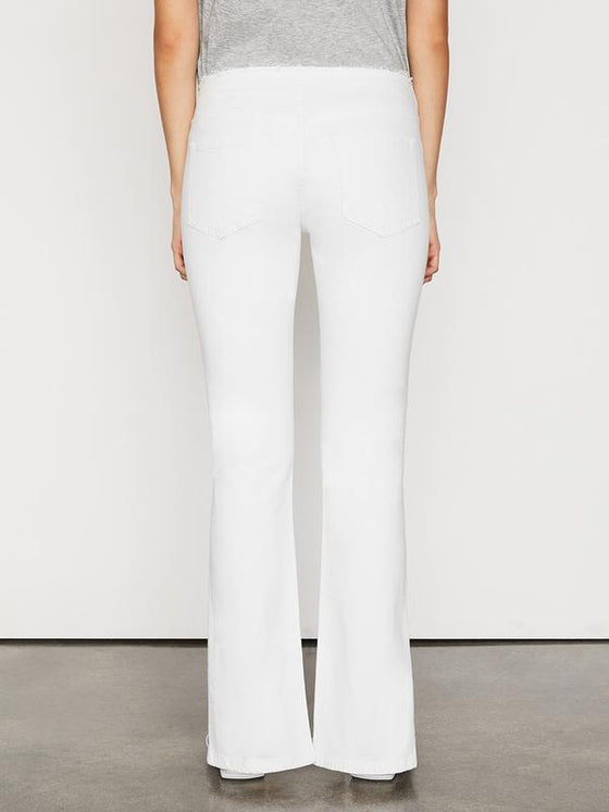 Frame White Cut Off Waist Mini Boot Slit Jean