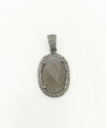  Margo Morrison Faceted Labradorite Charm With Diamonds