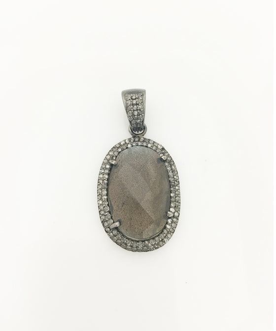 Margo Morrison Faceted Labradorite Charm With Diamonds