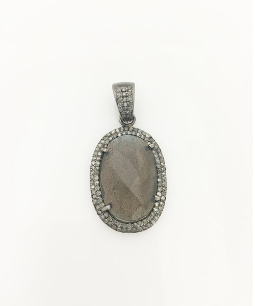 Margo Morrison Faceted Labradorite Charm With Diamonds