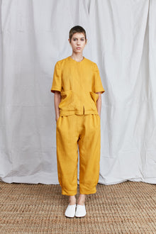  Shosh Miho Linen Collarless Top