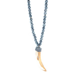 T. Marie Pyrite covered Labradorite and Boars tooth Necklace