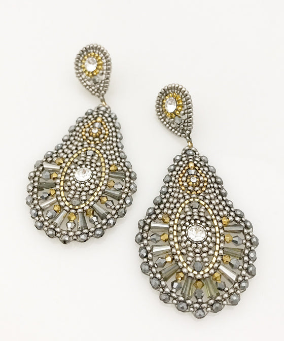 Miguel Ases Swarovski, Pyrite and Miyuki Seed Bead Earring