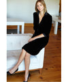 Emerson Fry black velvet shirt dress