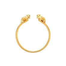  Gold Elephant Flexible Open Bangle