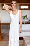 Emerson Fry White Satin Bias Cut Dress