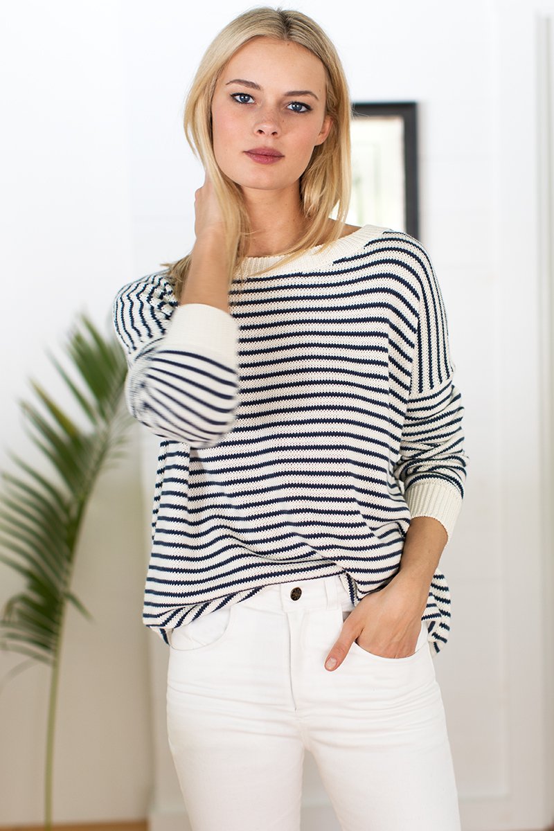 Emerson Fry Carolyn Sweater Navy Stripe