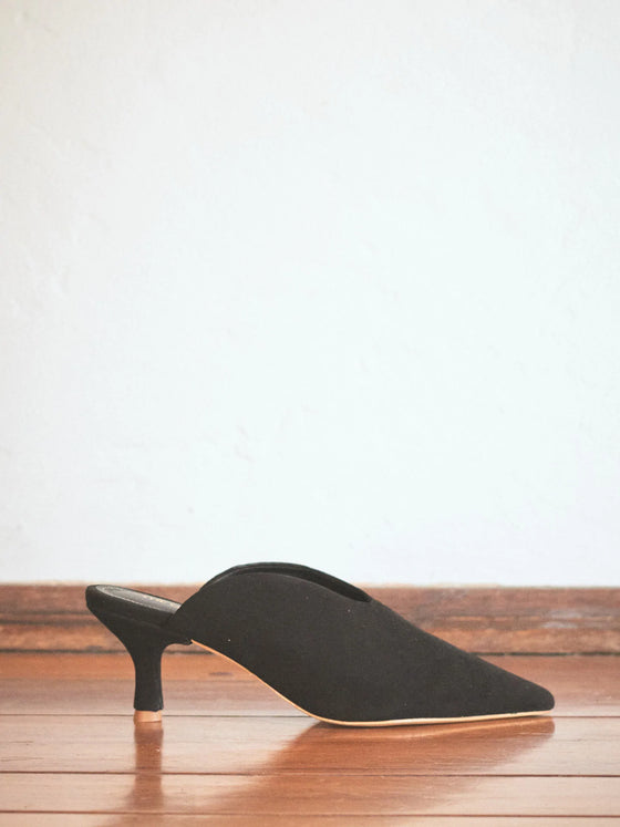 The Odells Black Suede Kitten Heel Slide found at Patricia in Southern Pines, NC