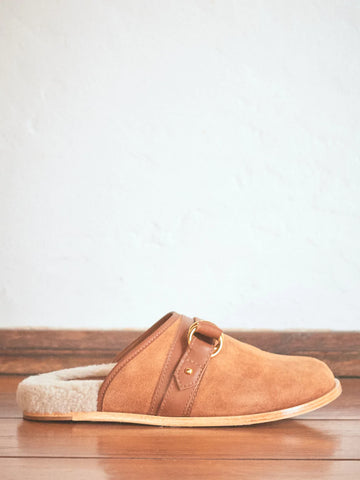 The Odells Saddle Shearling Buckle Mule