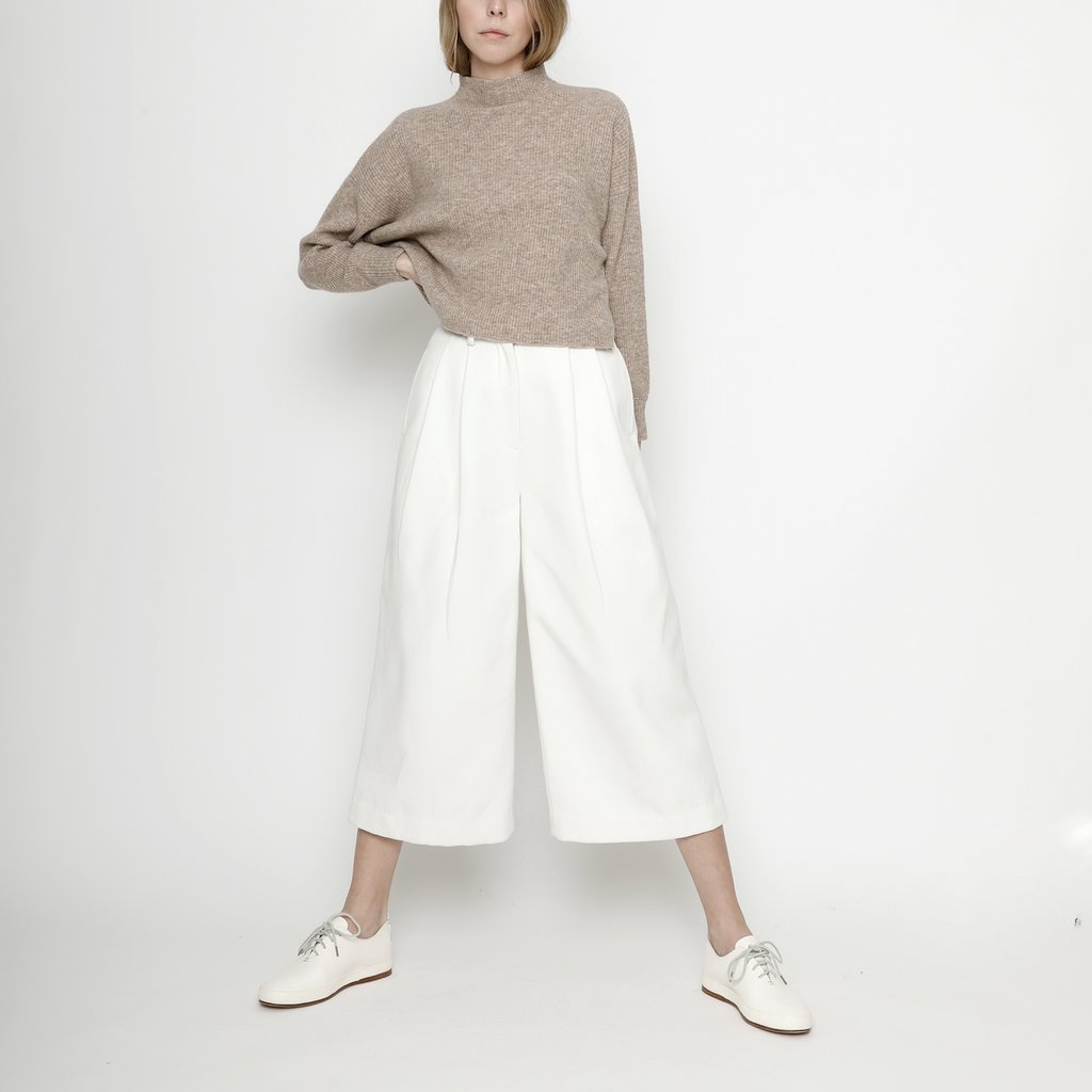 7115 by Szeki Husky Ribbed Mock Neck Sweater
