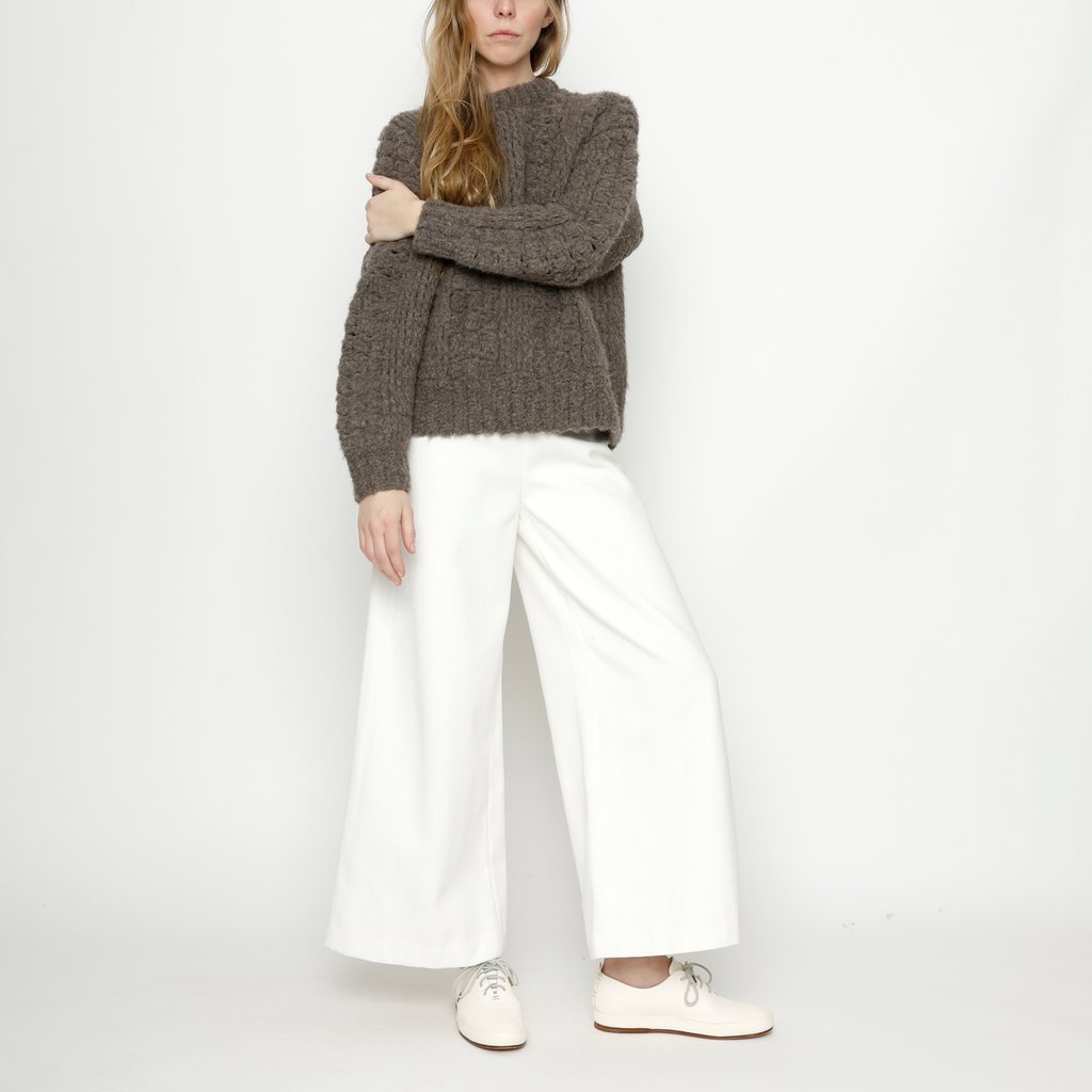 7115 by Szeki Umber Hand Crocheted Lantern Sweater